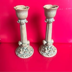 Vintage Rose Candle Holders